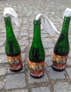 Pravda bottles used as molotov cocktails