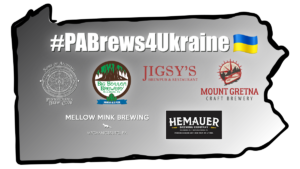 Pennsylvania map showing participating breweries and homebrew clubs